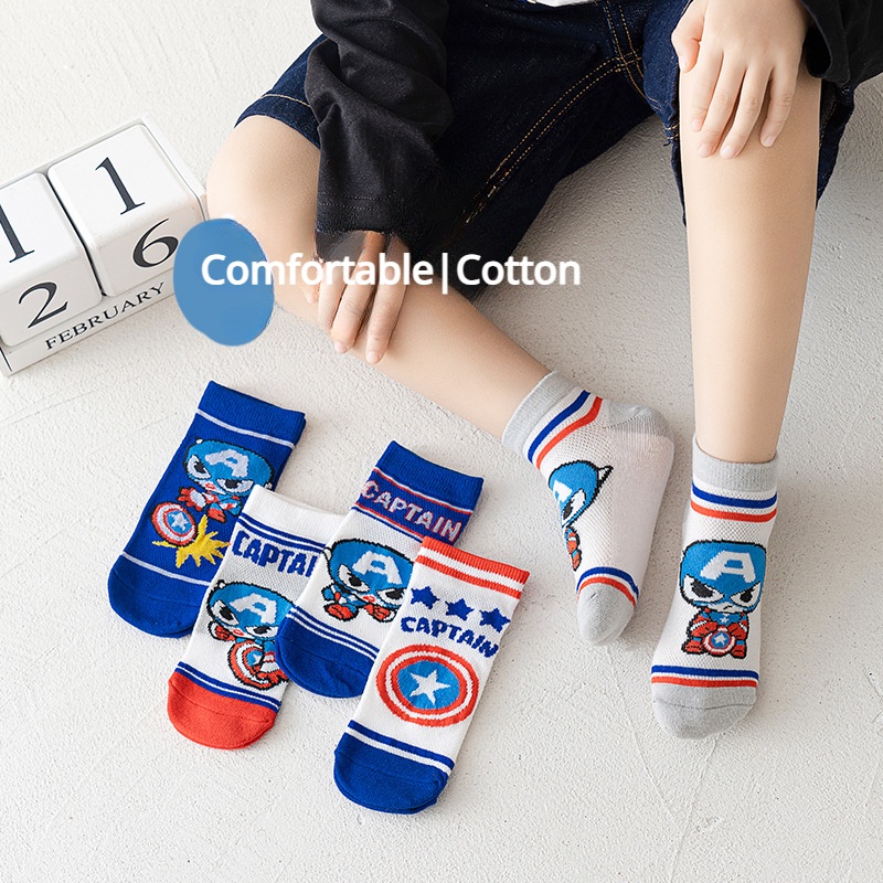 Set 5 Đôi Tất Lưới In Hình Hoạt Hình Xinh Xắn Cho Bé S / M / L / XL 1-12 Tuổi Kokorocre Dl-07
