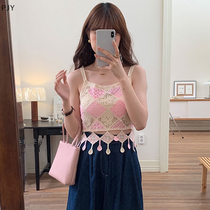 Áo Dệt Kim Sát Nách Phối Tua Rua Thêu Họa Tiết Phong Cách Dân Tộc Ngọt Ngào Thời Trang Mùa Hè Cho Nữ