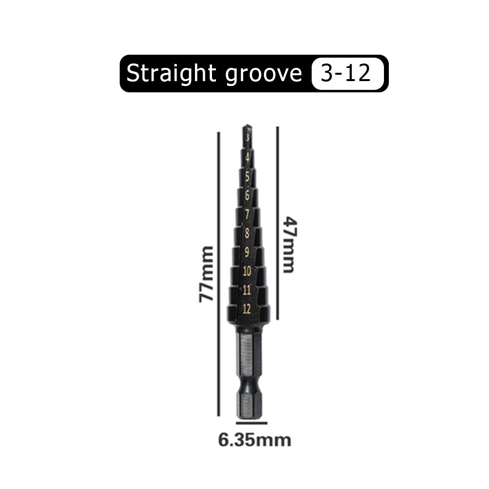 Mũi Khoan Thẳng Rãnh Thẳng 3 Mặt Bằng Titan Thiết Kế Mới 3-12mm