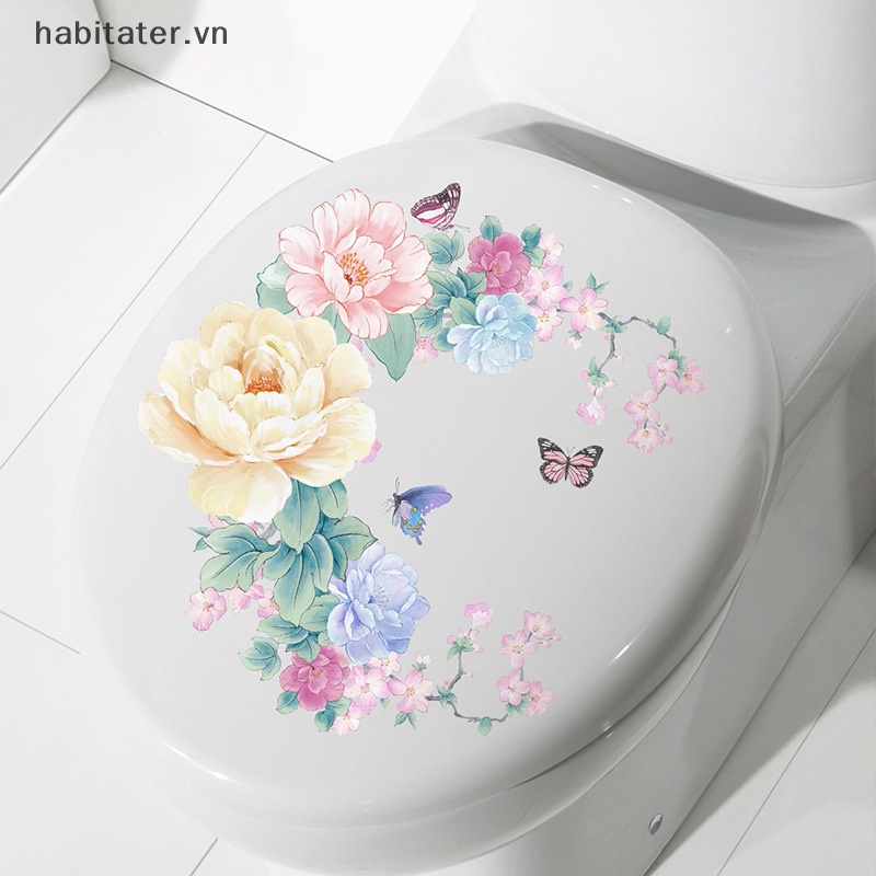 Decal dán tường Chống Thấm Nước Họa Tiết Hoa Và Bướm Dùng Trang Trí Phòng Khách / Phòng Ngủ