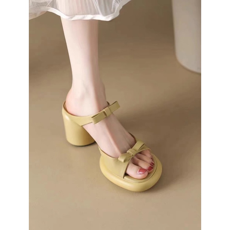 Giày Cao Gót Đính Nơ Thời Trang Cho Nữ