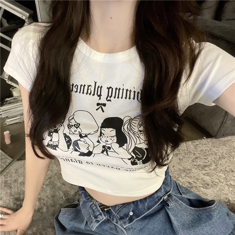 Áo Baby Tee Thun Croptop Nữ  Tay Ngắn Dáng Ôm Phong Cách Mùa Hè Mới Cho Nữ