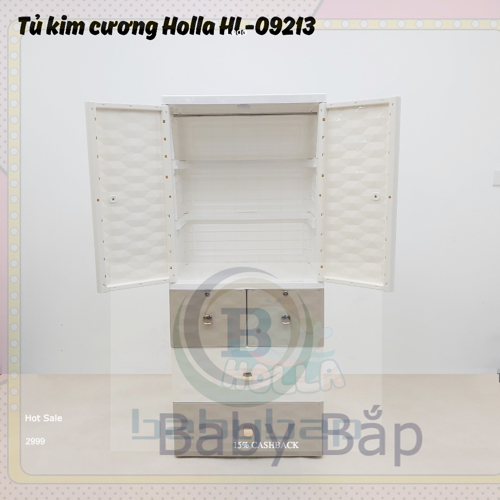 Tủ Holla Kim Cương Nhựa Cao Cấp HL-09213 Mẫu Mới 2023