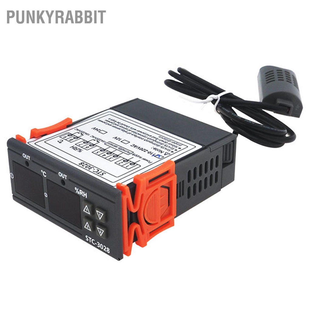 PunkyRabbit Bộ điều khiển nhiệt độ ẩm kỹ thuật số ‑20℃ đến +80℃ 00% RH +100% Nhiệt kế đo chính xác 110V‑220V