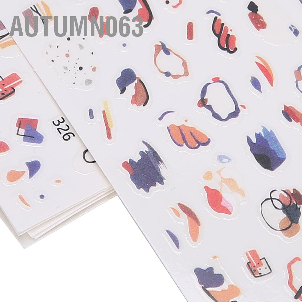 Autumn063 6 Cái Họa Tiết Tinh Tế Móng Tay Nghệ Thuật Miếng Dán Thời Trang DIY Decal Dụng Cụ Làm