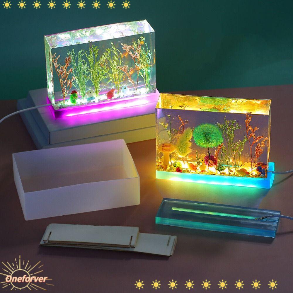 FOREVER Khuôn Làm Hoa Khô Bằng Silicone Hình Chữ Nhật Có Giá Đỡ Bằng Gỗ