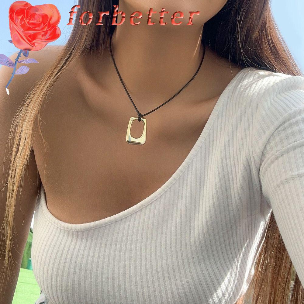 FORBETTER Vòng cổ Hợp Kim Mạ Vàng 2K Mặt Hình Trái Tim Thời Trang Cho Nữ