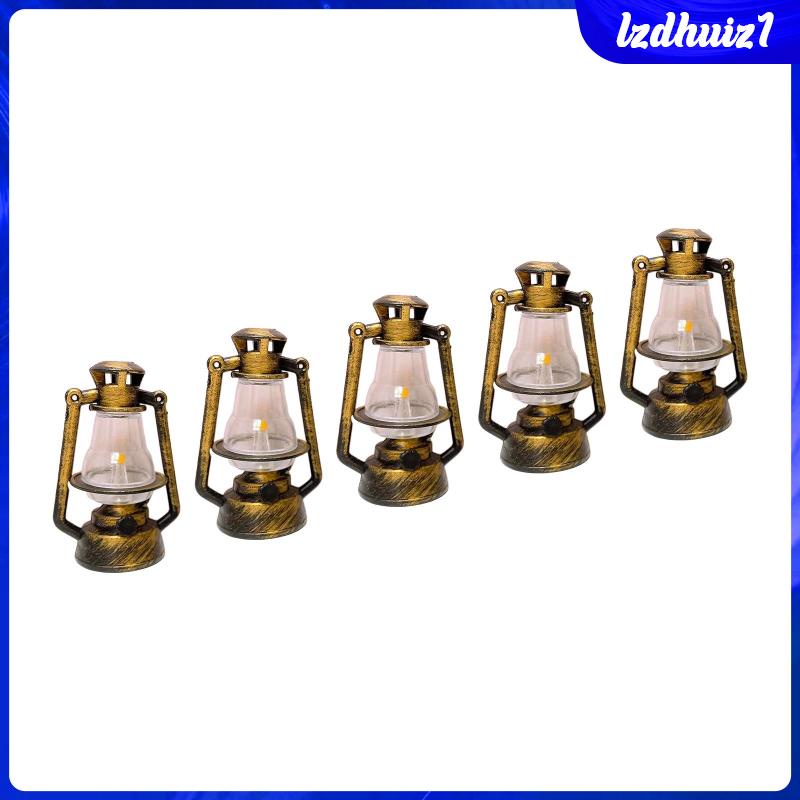 5 Mô Hình Đèn Dầu Mộc Mạc Tỉ Lệ 1: 12 Trang Trí Nhà Búp Bê