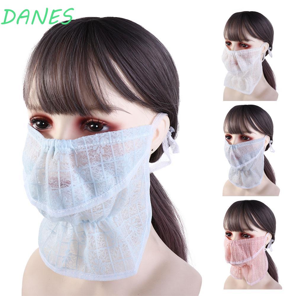 DANES Khẩu Trang Chống Nắng / Tia UV / Gió Chất Lụa Phối Ren Thời Trang Cho Nữ