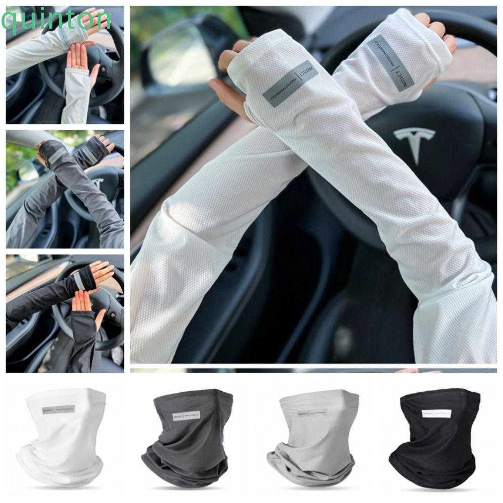 QUINTON Đôi Găng Tay Chống Nắng Và Tia UV Mềm Mại Thoáng Khí Dành Cho Nam Nữ