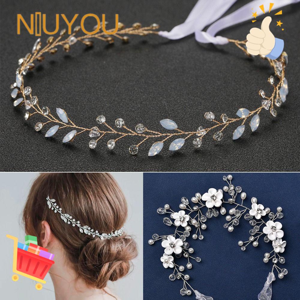 NIUYOU Cài Tóc Hình Vương Miện Đính Pha Lê