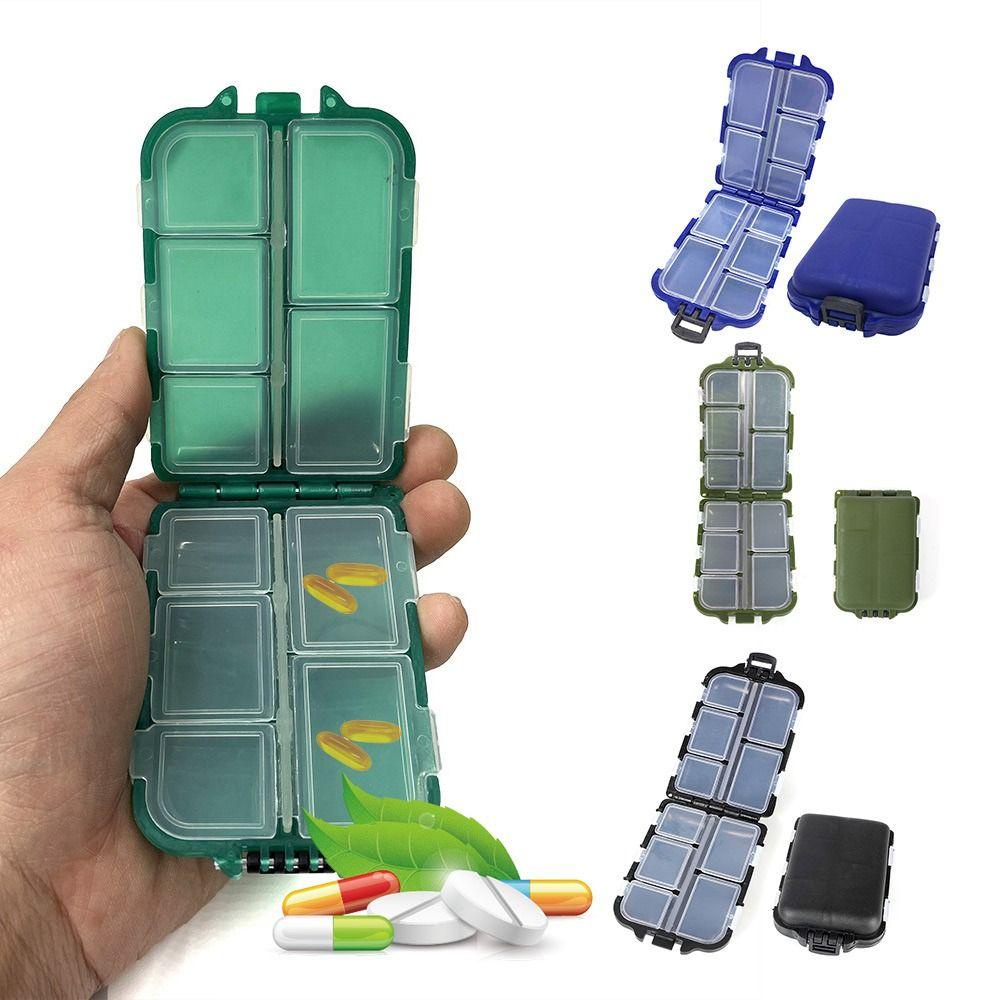 SOFTNESS Hộp Đựng Thuốc 10 Ngăn Bằng Nhựa Đa Năng Tiện Dụng Mang Theo Du Lịch