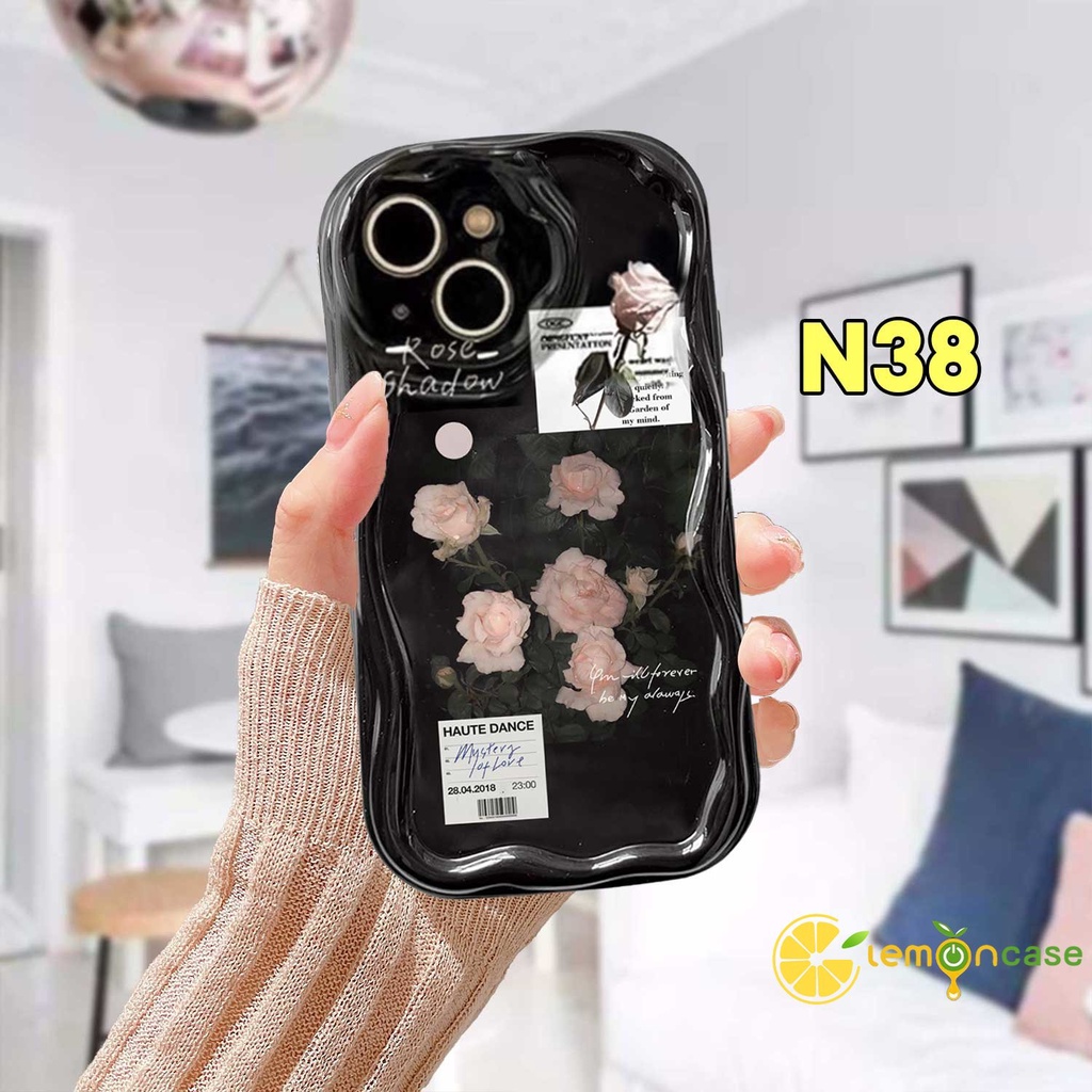 Ốp Điện Thoại Viền Cong Hình Hoa Hồng 3D Cho Samsung A14 A22 A13 A04 A04S A52 A12 A03 A03S A23 A32 A50 A02S A20 A51 A24 A50S A30S A52S A30 M12 M22 M32 A125 A13 Lie A14 LTE A037F F12 M04 M10S M02S A025 A205 A305 F02S