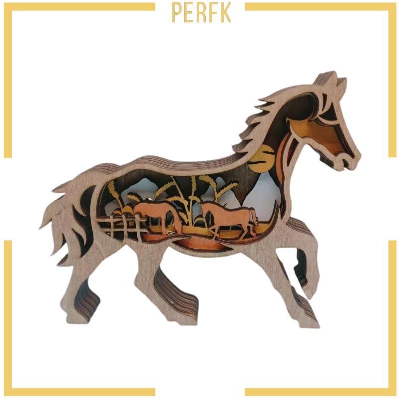 Tượng Ngựa Gỗ 3D Phong Cách Retro