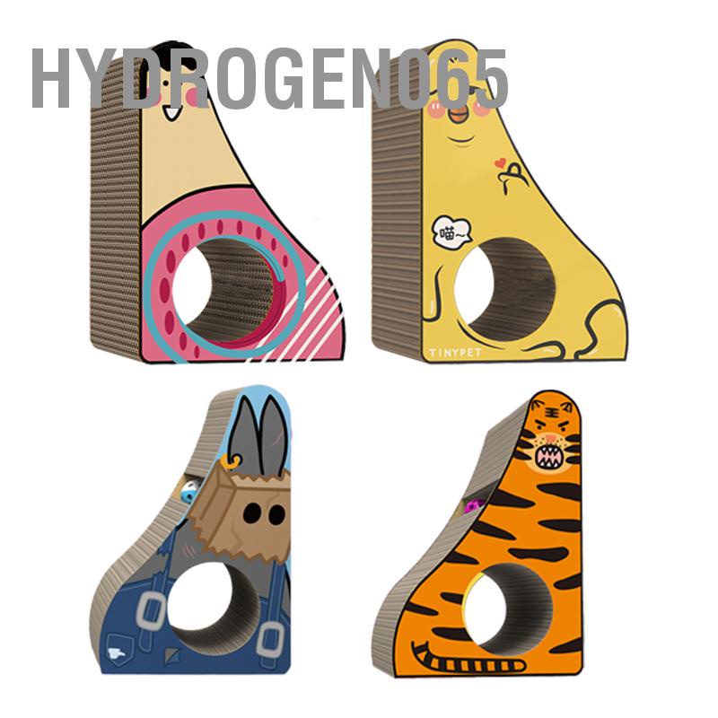 Hydrogen065 Triangle Cat Scratcher Dốc Tấm bìa cứng dốc dọc với các quả bóng đường hầm Bảng cào tương tác thú vị