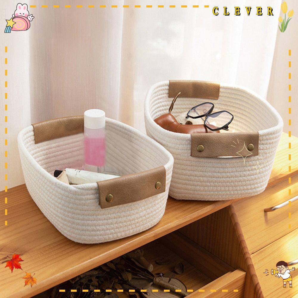 CLEVER Giỏ Đựng Đồ Dùng / Mỹ Phẩm / Khăn Tắm Bằng Cotton Bện Dung Tích Lớn Tiện Dụng