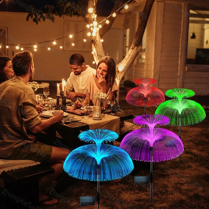 Đèn Trang Trí Lối Đi Sân Vườn Hai Lớp 7 Màu Thay Đổi Bằng Năng Lượng Mặt Trời