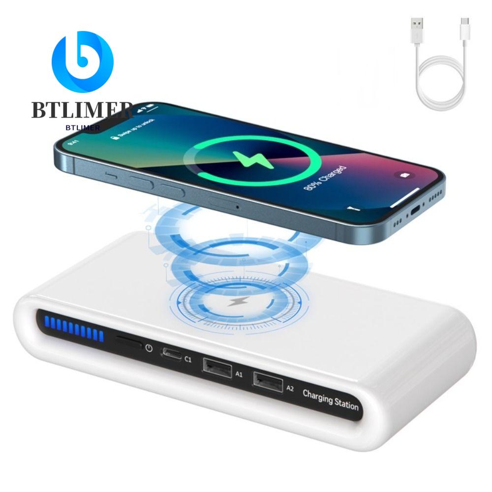 BTLIMER Đế Sạc Không Dây 4 Trong 1 Có Đèn LED