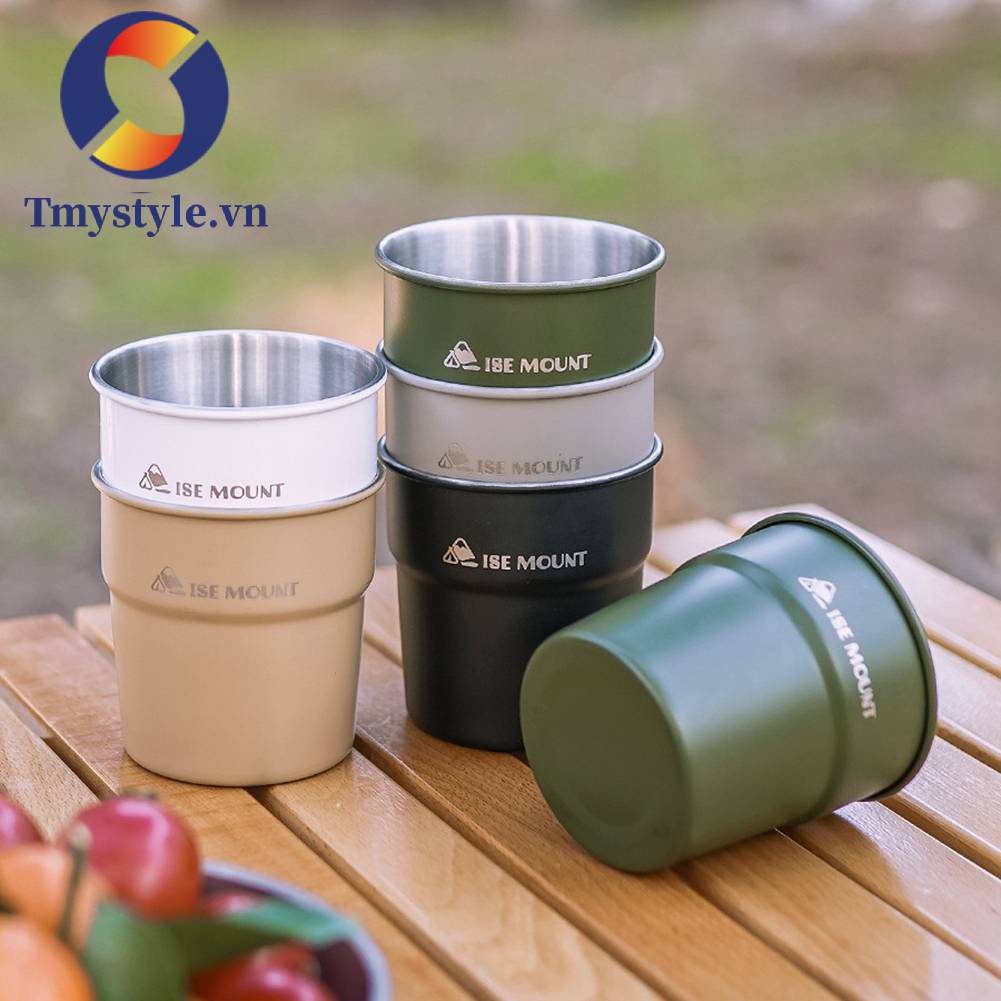 Cốc Uống Bia / Rượu Bằng Thép Không Gỉ Gọn Nhẹ 300ml Tiện Dụng Mang Theo Du Lịch Dã