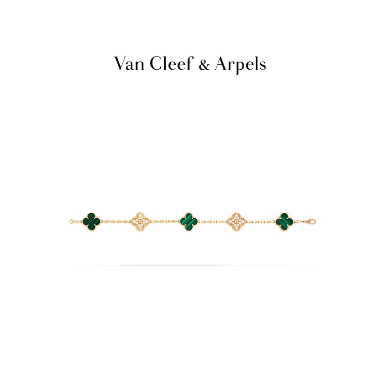 Hàng Có Sẵn Vòng Đeo Tay van cleef & arpels / vca Dòng alhambra Vàng 18k Hoa May Mắn