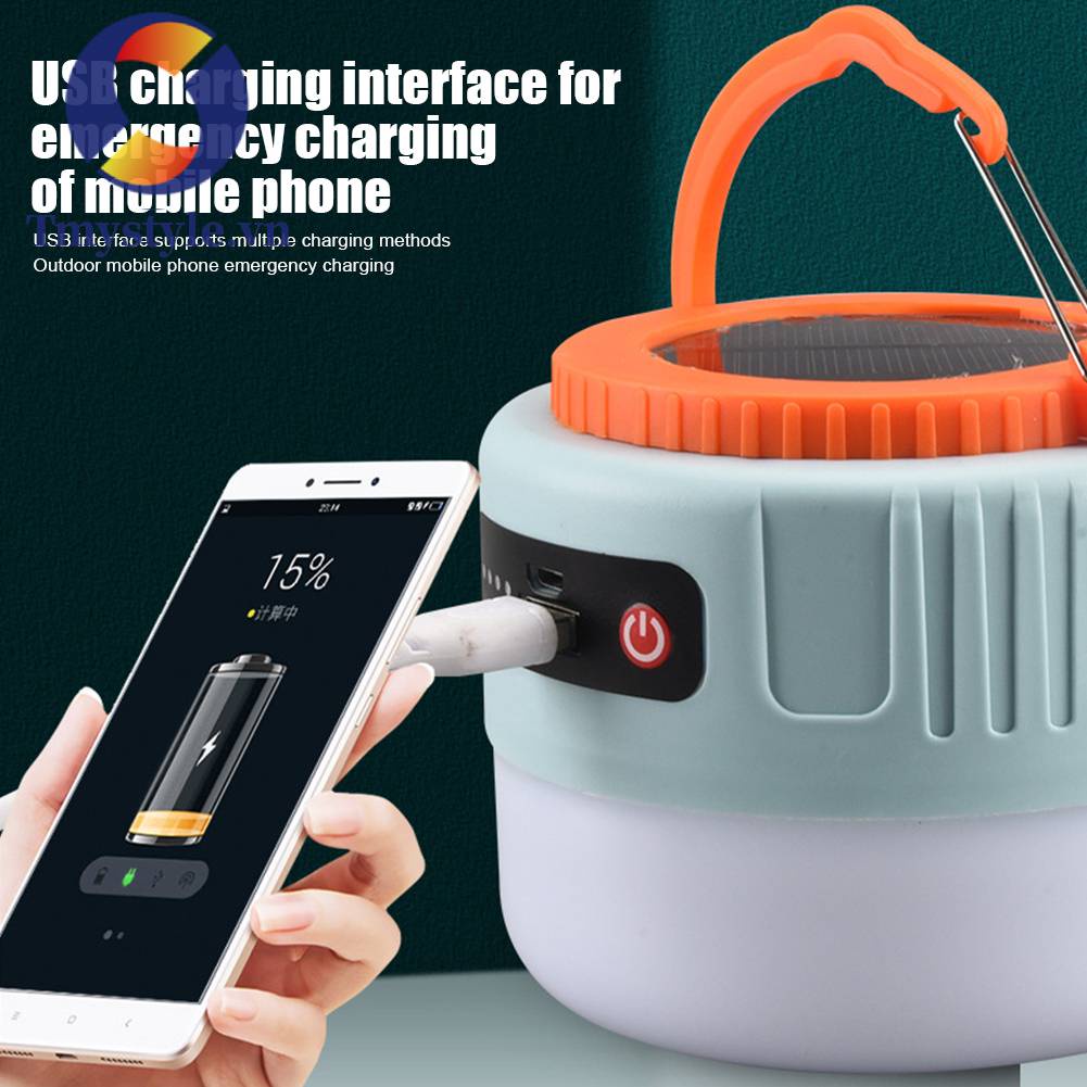 Đèn Cắm Trại Chống Nước Sử Dụng Năng Lượng Mặt Trời 300LM 1200mAh