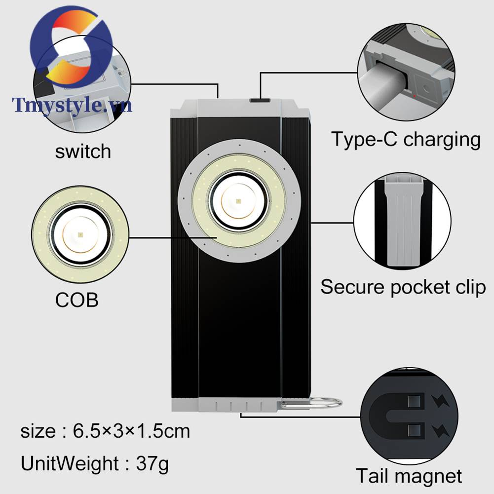 Đèn Pin Cắm Trại 300LM 6 Chế Độ Sáng Tiện Dụng