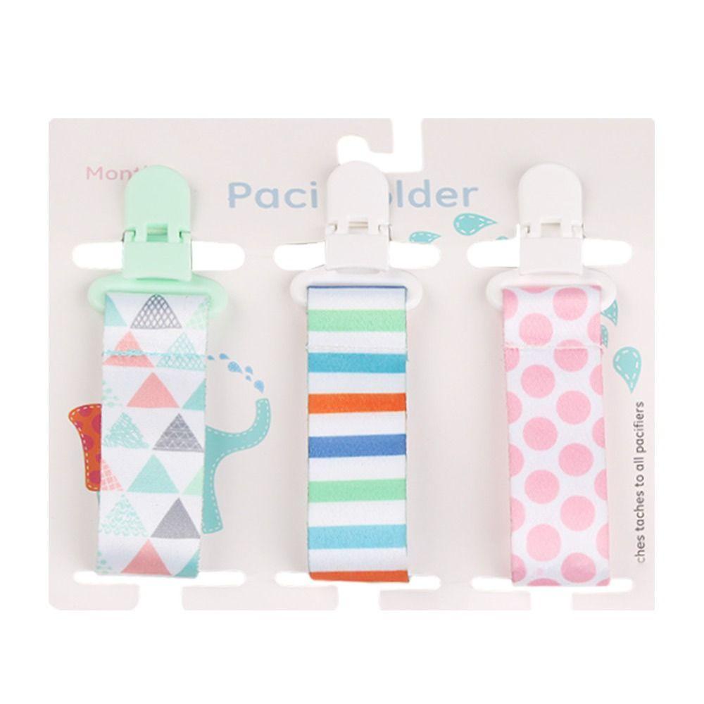 YVE Set 3 Kẹp Giữ Núm Vú Giả Họa Tiết Hoạt Hình Thoải Mái An Toàn Cho Bé Sơ Sinh