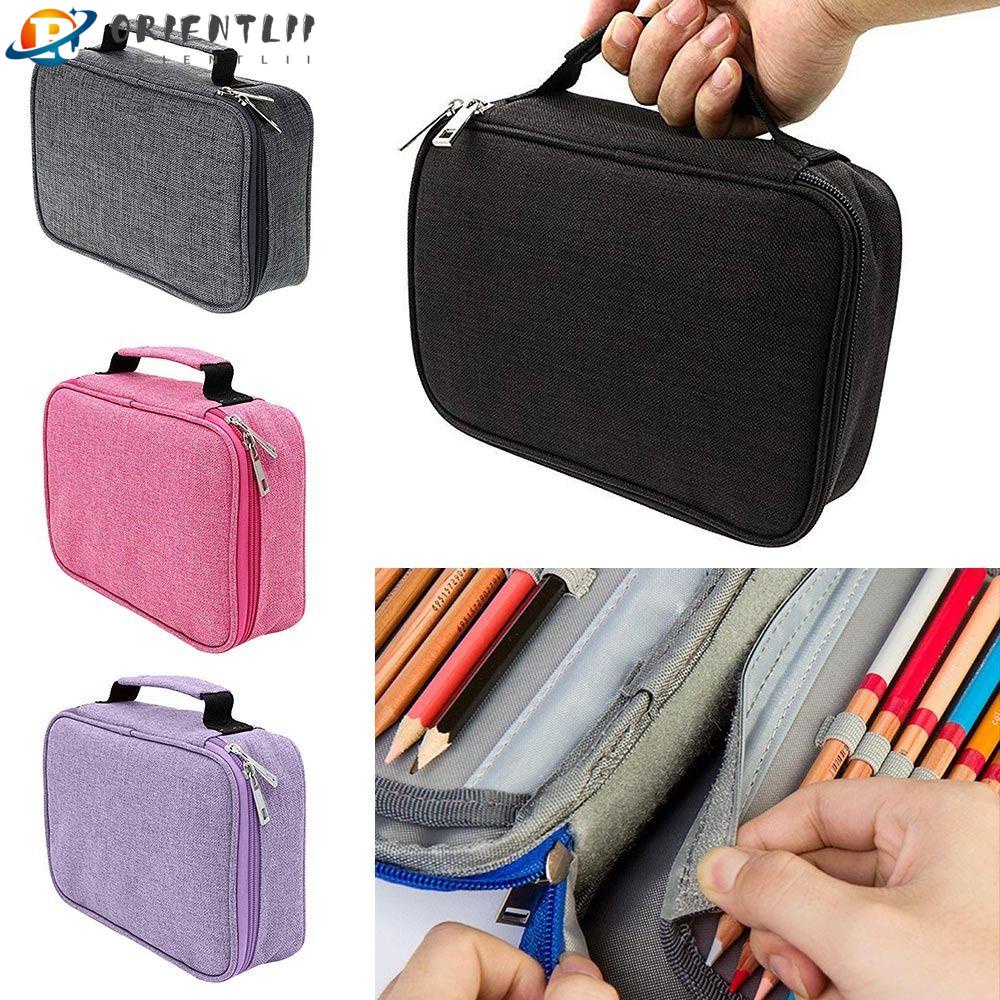 ORIENTLII Túi Đựng Bút Bằng Vải Oxford Sức Chứa Lớn Đa Năng Cho Học Sinh