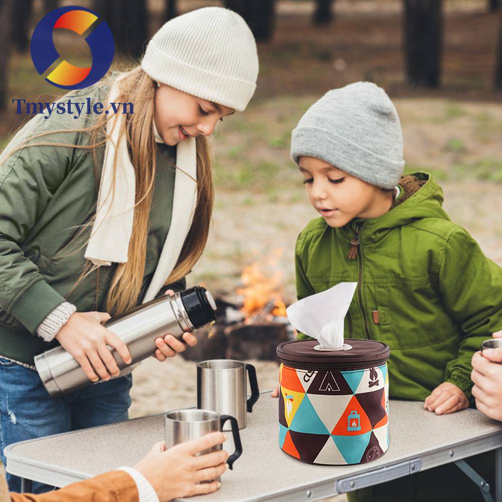 Hộp Đựng Khăn Giấy Treo Tường Họa Tiết Thổ Cẩm Độc Đáo Giá Đỡ