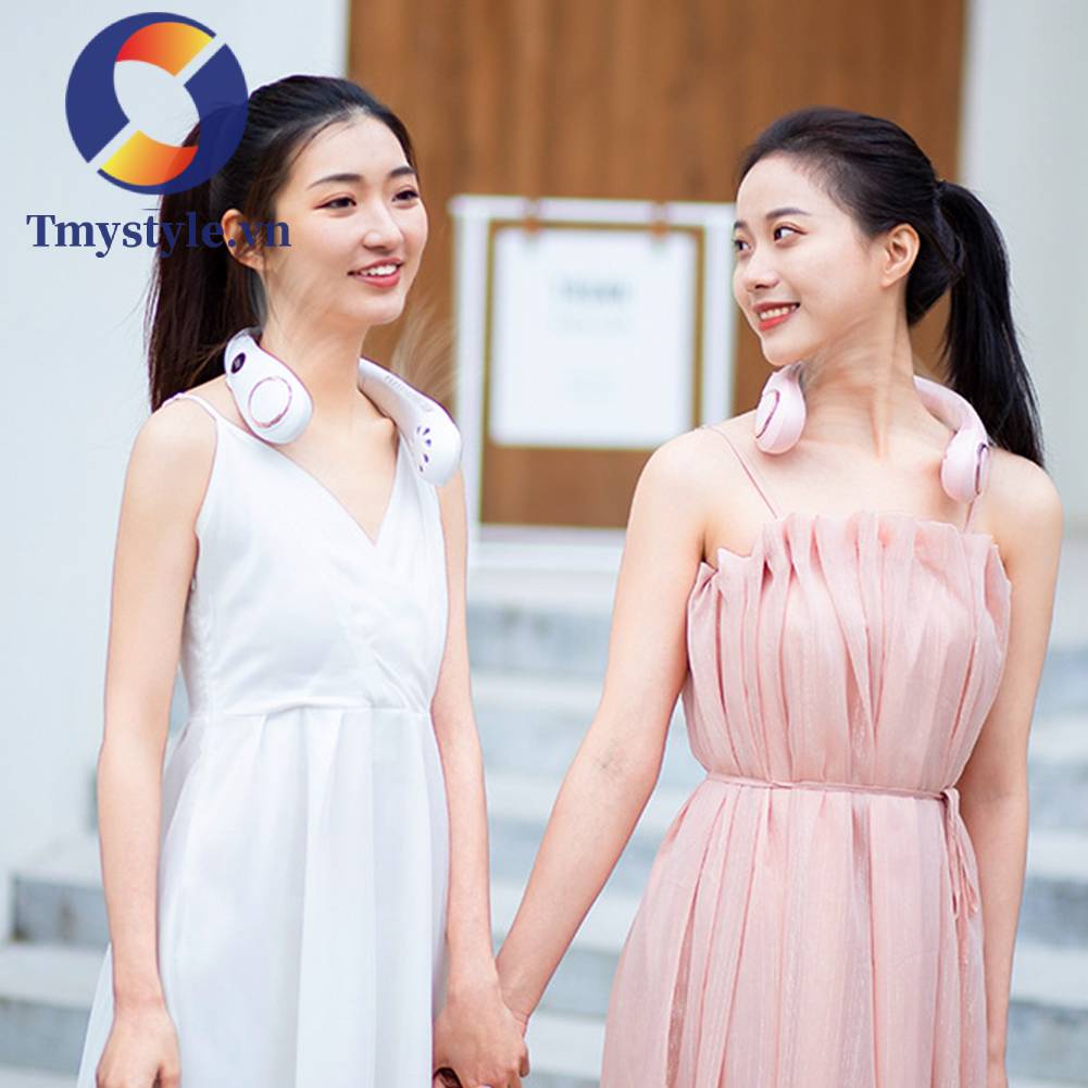 Quạt Làm Mát Thể Thao Đeo Cổ Không Cánh Có Màn Hình LED Kỹ Thuật Số