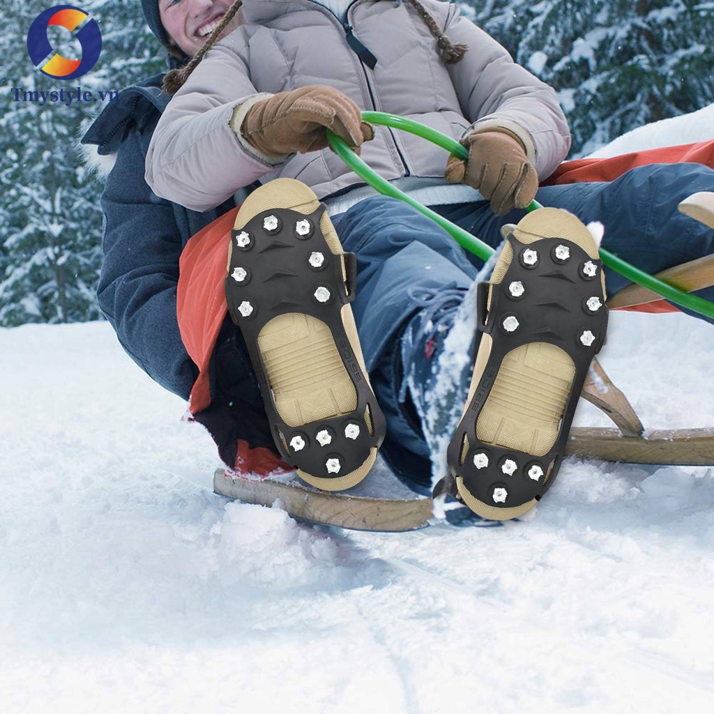 1 Đôi Giày Leo Núi Chống Trượt 11 Đinh Bằng Cao Su