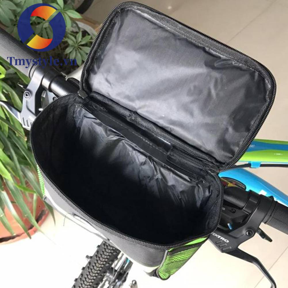 Túi Định Vị Gắn Tay Lái Xe Đạp MTB Kèm Dải Phản Quang Màu Xanh Lá