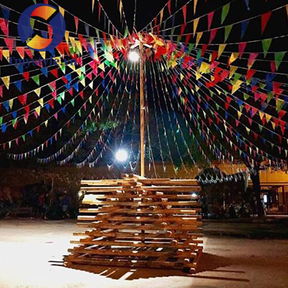 Dây Cờ Tam Giác 40m Bằng Polyester Nhiều Màu Trang Trí Bữa Tiệc