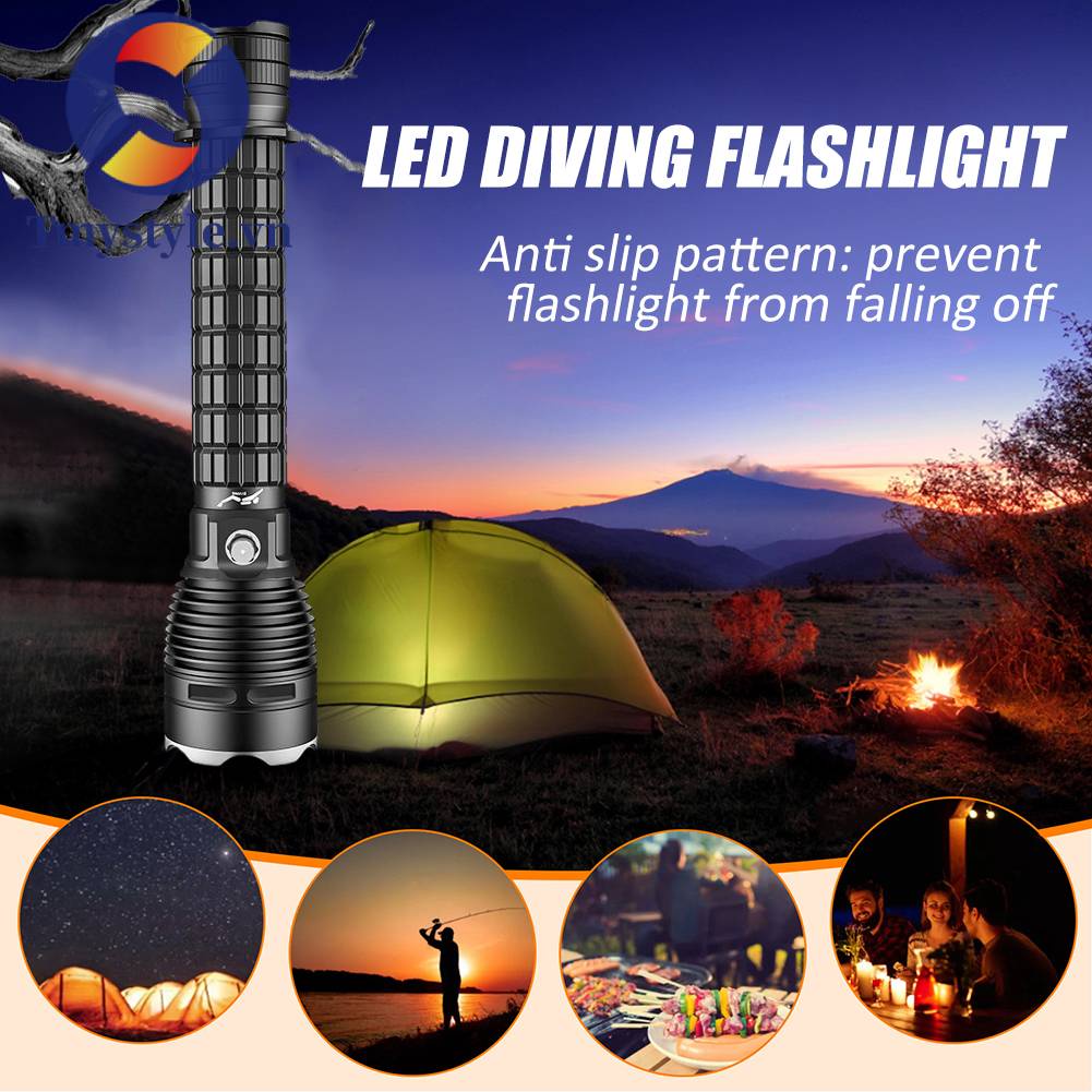 Đèn Pin XHP70 LED 3 Chế Độ Chống Trượt Tiện Dụng Khi Đi Cắm Trại Leo Núi
