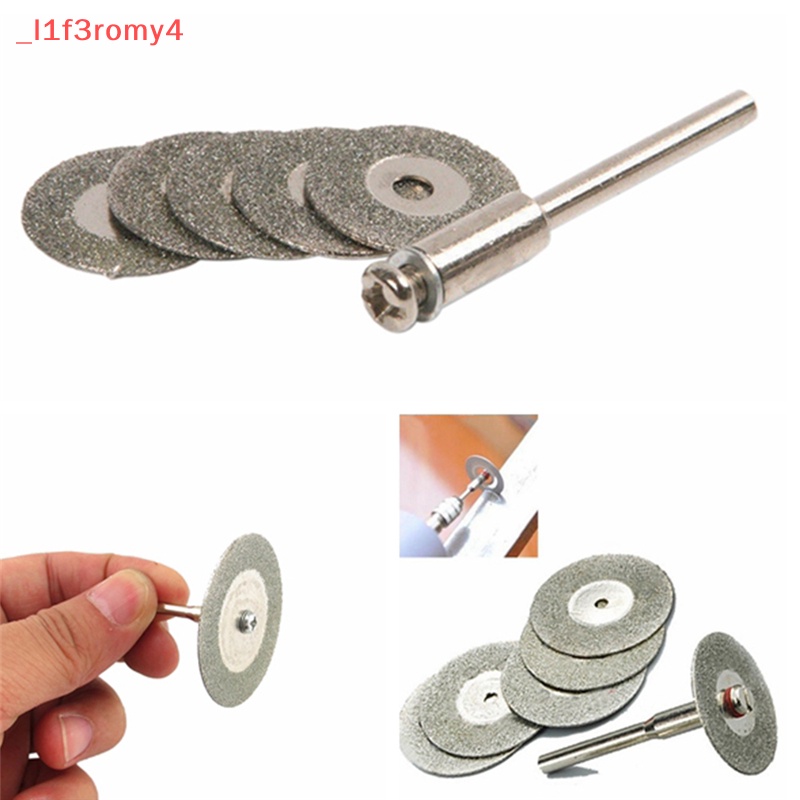 5 lưỡi cắt kim cương nhám 22mm bán chạy mũi khoan + 1 trục gá cho Dremel Bộ Mới