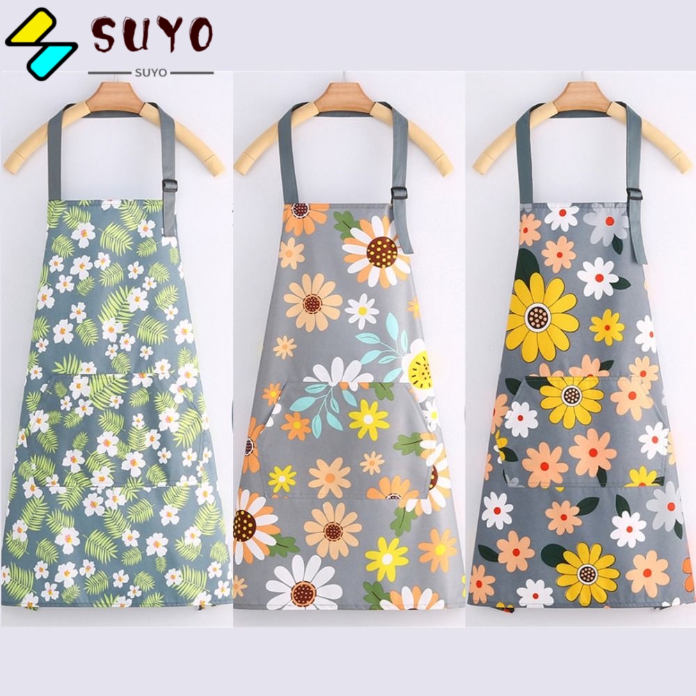 SUYO Set 3 Tạp Dề Dài Có Túi Chống Dầu Chống Vết Bẩn Có Thể Điều Chỉnh Cho Nhà Bếp