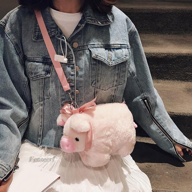 Túi Đeo Chéo Vai Hình Chú Heo Dễ Thương Thời Trang Xuân Hè Cho Nữ