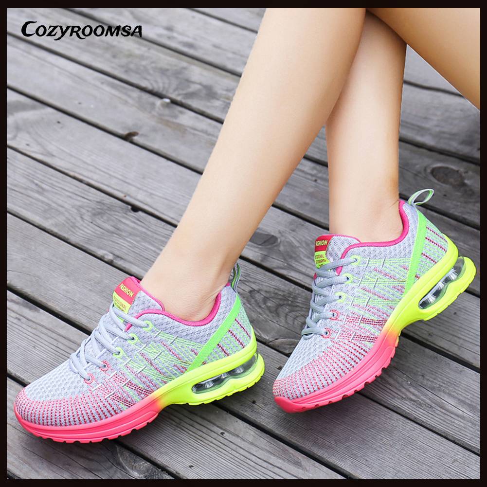 Giày Chạy Bộ Buộc Dây Thoáng Khí Thời Trang Thường Ngày Cho Nữ