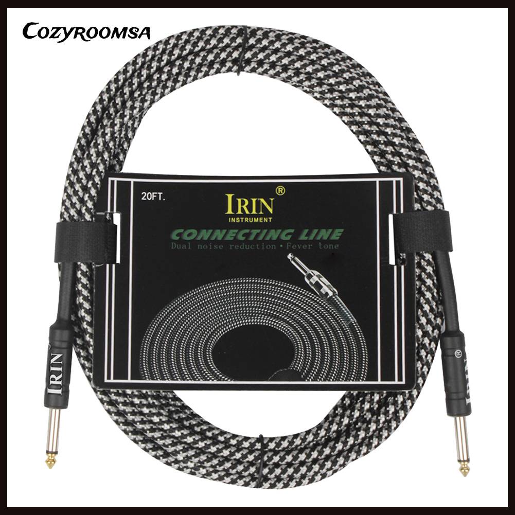 Irin Dây Cáp Âm Thanh 6M Không Gây Tiếng Ồn Jack Cắm 6.5mm Cho Đàn Guitar Điện