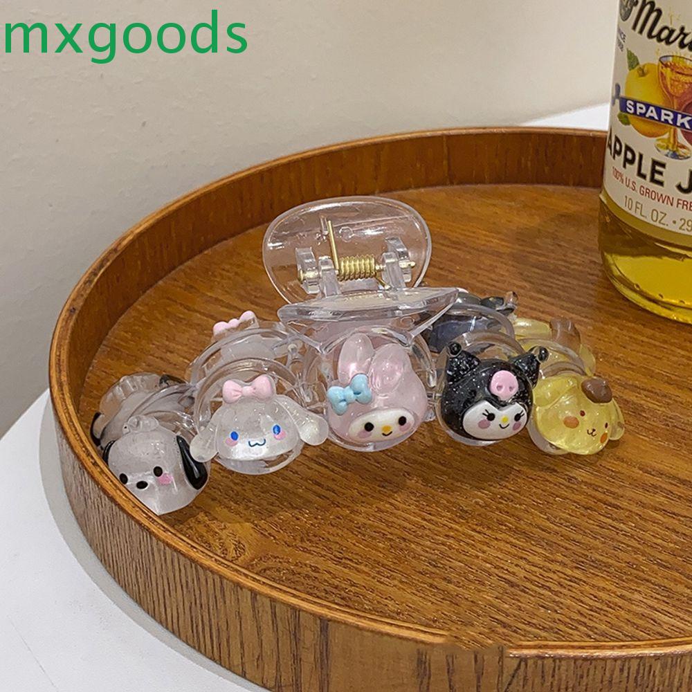 MXGOODS Kẹp Tóc Hình Cá Mập Trong Suốt Cỡ Lớn In Họa Tiết Melody Dễ Thương Cho Nữ