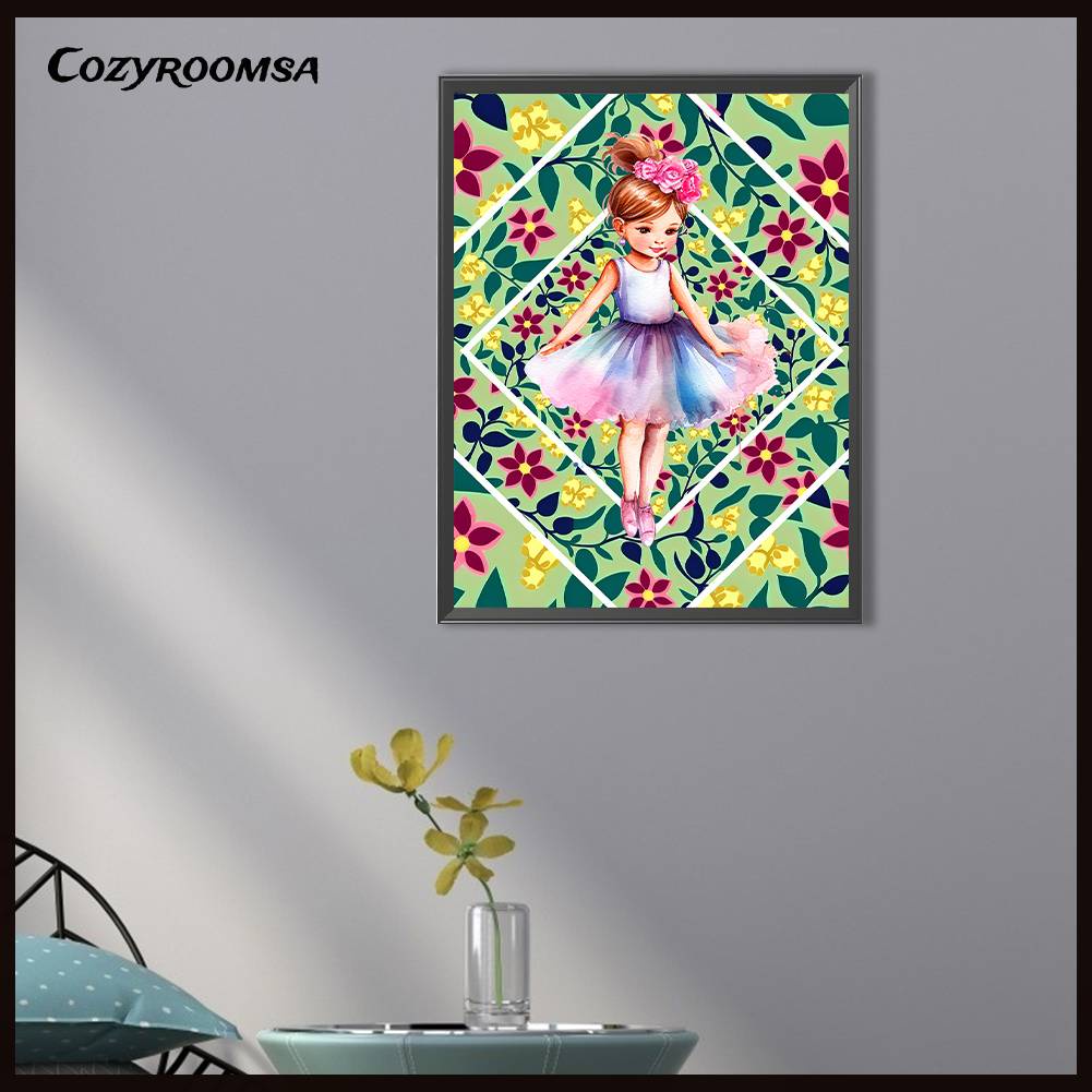 Tranh Đính Đá Kim Cương Toàn Bộ 5D DIY Hình Vẽ Cô Gái Múa Ba Lê