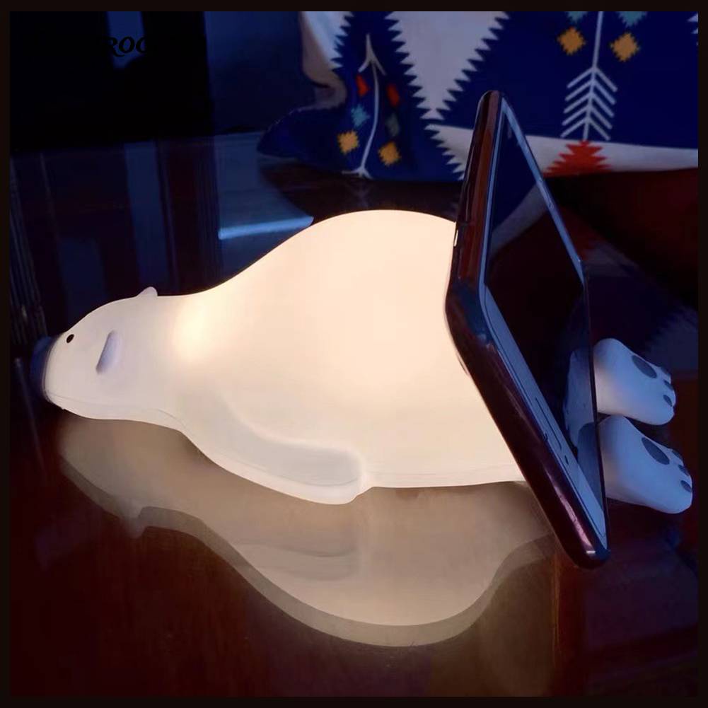 Đèn Ngủ 1200MAH Hình Chú Gấu Đáng Yêu Có Thể Sạc Lại Cho Bé