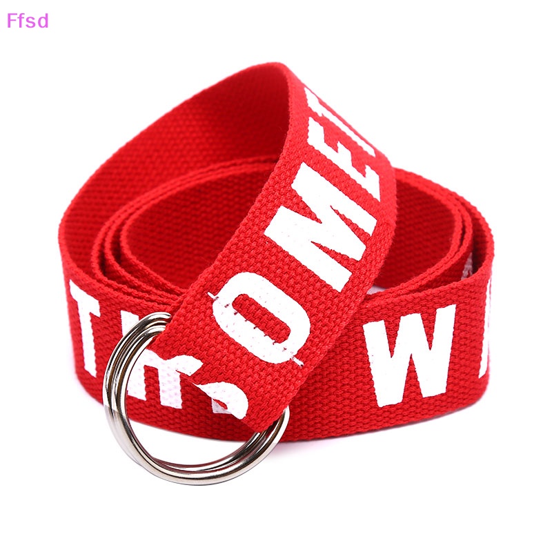 Thắt Lưng Vải Canvas Phối Vòng Chữ D Đôi Dài Thời Trang Harajuku Cho Nam Nữ
