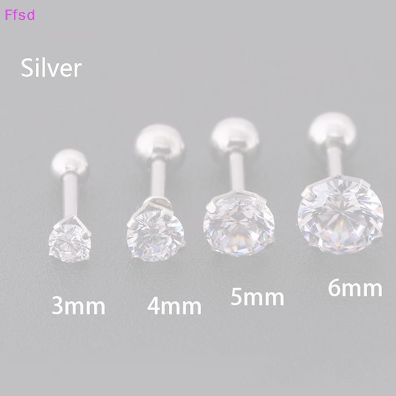 1 Khuyên Tai Đính Đá 4 Chấu Thời Trang Cá Tính Cho Nam Nữ