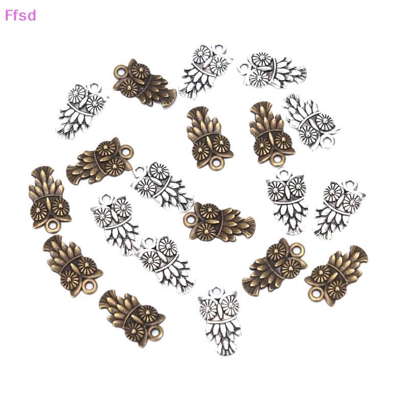 Bộ 10 Mặt Dây Chuyền Hình Chim Cú Bằng Hợp Kim Phong Cách Cổ Điển DIY