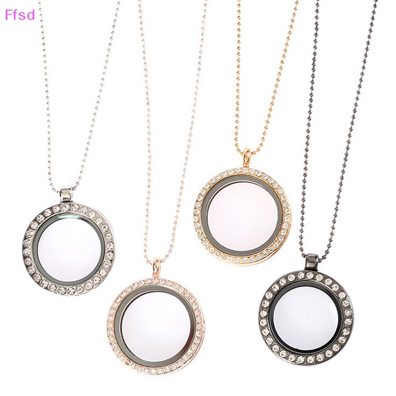 {Ffsd} Vòng cổ Mặt Kính Tròn Đính Kim Cương Giả