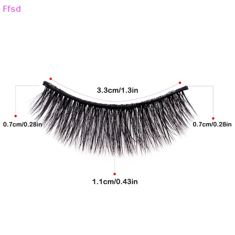 {Ffsd} Set 5 Cặp Lông Mi Giả 3D Từ Lông Chồn Tự Nhiên