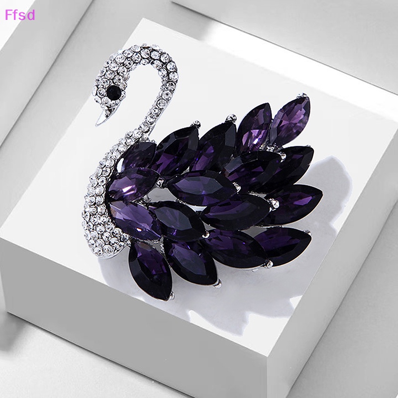 {Ffsd} Trâm Cài Áo Hình Thiên Nga Đính Đá Zircon Pha Lê Cổ Điển Cho Nữ Dự Tiệc / Làm Quà Tặ