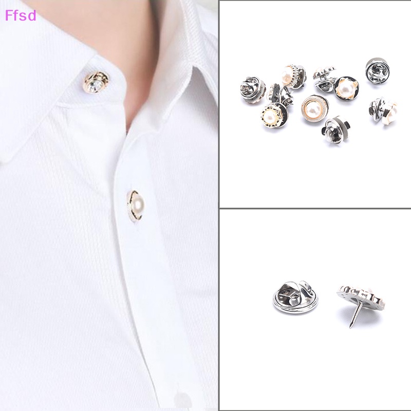 {Ffsd} Set 10 Trâm Cài Áo Đính Ngọc Trai Phụ Kiện Cho Áo Sơ Mi * Hàng Bán Chạy