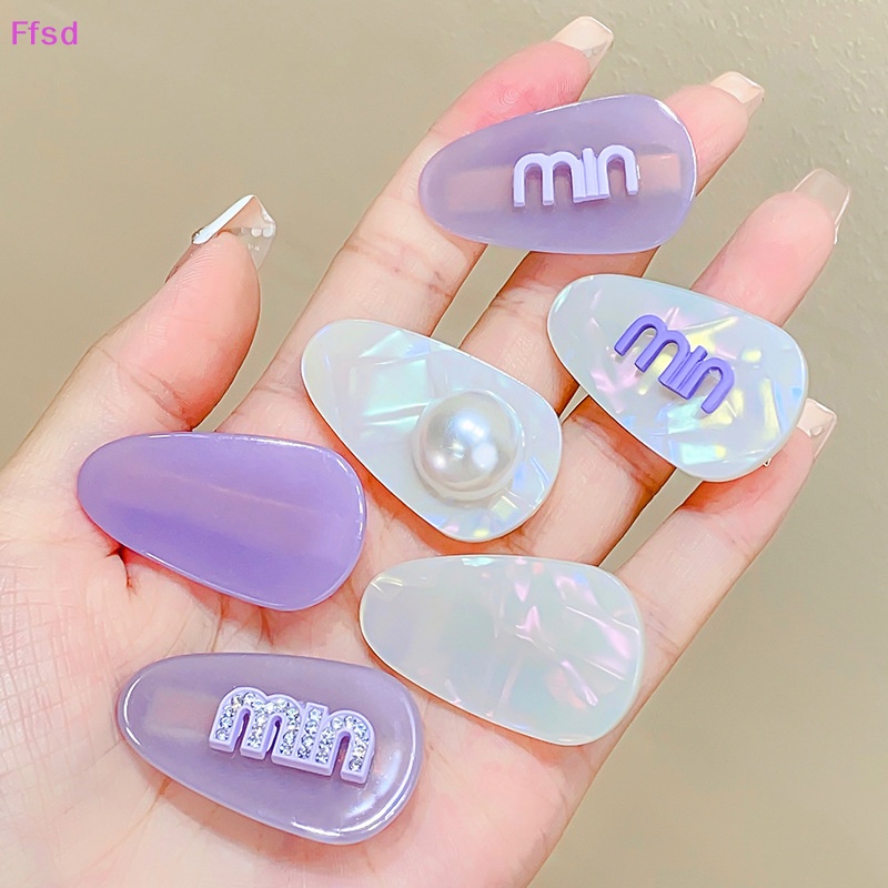 {Ffsd} Kẹp Tóc Mái Hình Giọt Nước Màu Tím Thời Trang Cá Tính Đơn Giản Cho Nữ